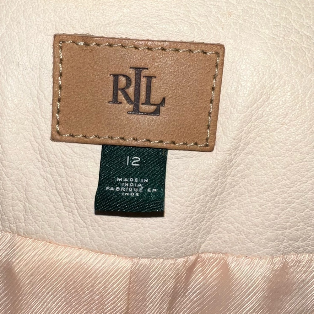 Lauren Ralph Lauren Lambskin Leather Jacket Blush Size 12 - Picture 8 of 15